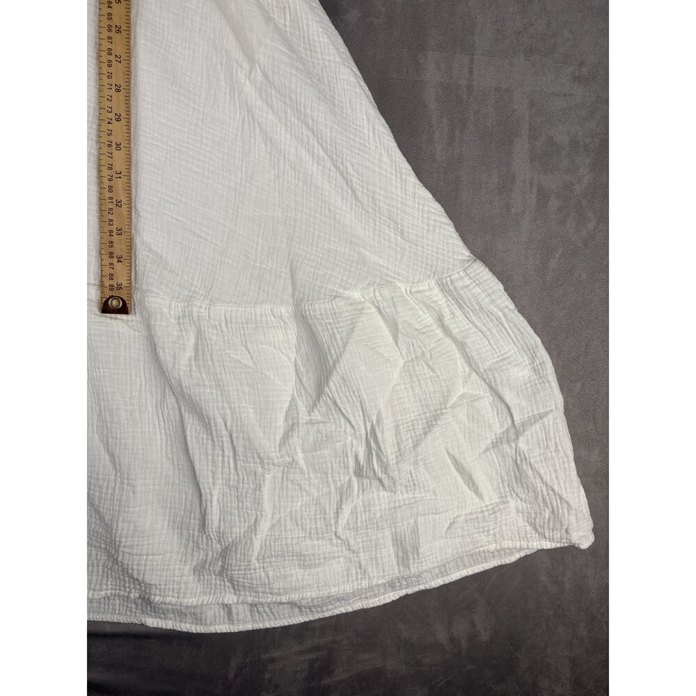 Joe's White Gauze Maxi Dress L V-Neck Smocked Waist - Picture 10 of 10